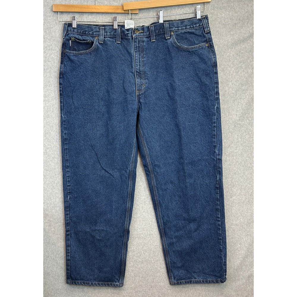 Carhartt Jeans Medium Wash Blue Relaxed Fit Durable Denim B460-DVB Mens 48x32